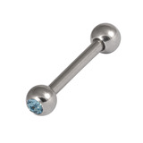 Steel Double Jewelled Micro Barbell 1.2mm 1.2mm x 12mm (3mm) / Light Blue