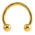 22ct Gold Plated Steel (PVD) Circular Barbells (CBB) (Horseshoes) - SKU 26005