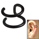 Surgical Steel Clip On Ear Cuff - Double Ring - SKU 26040