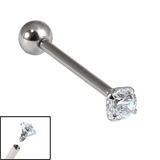 Titanium Internally Threaded Barbells 1.6mm - Titanium Claw Set Round Jewel Single Jewel, 1.6mm, 12mm, 4mm-4mm
