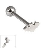 Titanium Internally Threaded Barbells 1.6mm - Bat 1.6mm, 12mm