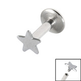 Titanium Internally Threaded Labrets 1.6mm - Star 1.6mm, 10mm, Mirror Polish