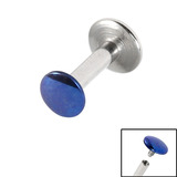 Titanium Internally Threaded Labrets 1.6mm - Disk 1.6mm, 6mm, Blue