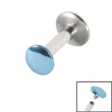 Titanium Internally Threaded Labrets 1.6mm - Disk 1.6mm, 10mm, Ice Blue