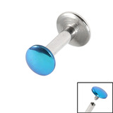 Titanium Internally Threaded Labrets 1.6mm - Disk 1.6mm, 10mm, Turquoise