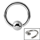 Steel Fixed Bead BCR Rings 0.8mm, 10mm, 3mm
