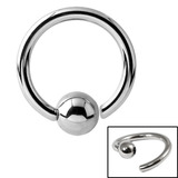 Steel Fixed Bead BCR Rings 1.2mm, 10mm, 3mm