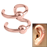 Surgical Steel Clip On Ear Cuff - Double BCR Ring - SKU 26629