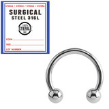 Sterile Steel Circular Barbells (CBB) (Horseshoes) - SKU 26677