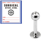 Sterile Steel Jewelled Labrets - SKU 26685