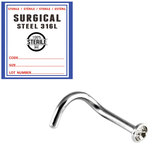 Sterile Steel Jewelled Nose Studs - SKU 26689