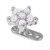 Titanium Dermal Anchor with Claw Set 5 point Steel Opal Flower Top 2.5mm, Steel 5-Point Opal Flower in White - alternative image