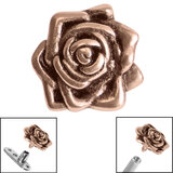 Rose Gold Steel Rose Flower for Internal Thread shafts in 1.6mm. Also fits Dermal Anchor - SKU 26711
