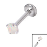 Titanium Internally Threaded Labrets 1.2mm - Claw Set Opal 1.2mm, 6mm, 3mm, White