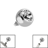Titanium Jewelled Ball for Internal Thread shafts in 1.6mm. Also fits Dermal Anchor - SKU 26759