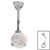 Belly Bar - Steel Internal Thread Claw Set Opal - SKU 26779