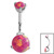 Belly Bar - Steel Internal Thread Claw Set Opal - SKU 26784