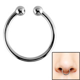 Surgical Steel Clip On Fake Piercing Septum Ring - Plain (Nose, Ear, Lip) - SKU 26801