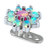 Titanium Dermal Anchor with Claw Set 8 point Steel Opal Flower Top 2.5mm, Steel 8-Point Opal Flower in Pink with Light Blue - alternative image