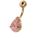 Belly Bars - Many styles - 9ct Gold with Jewels 9ct11C, 8mm, Pink
