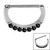 Steel 7 Gem Jewelled Nipple Clicker Ring - SKU 26970