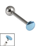 Titanium Internally Threaded Barbells 1.6mm - Disk 1.6mm, 10mm, Ice Blue