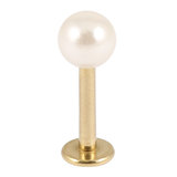 Zircon Steel Labret with Acrylic Pearl Ball 1.2mm 1.2mm, 8mm, 4mm White