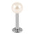 Steel Labret with Acrylic Pearl Ball 1.2mm 1.2mm, 6mm, 4mm White - alternative image
