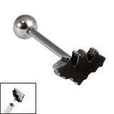 Titanium Internally Threaded Barbells 1.6mm - Black Bat 1.6mm, 22mm