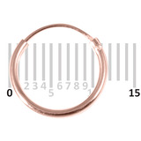 Rose Gold Plated Silver Hoops, Earrings RG-H 7:- Piercing Gauge 0.5mm. Perceived Gauge 1.1mm. Internal Diameter 10mm. (1 PAIR).