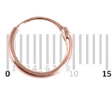 Rose Gold Plated Silver Hoops, Earrings RG-H 8:- Piercing Gauge 0.5mm. Perceived Gauge 1.1mm. Internal Diameter 8mm. (1 PAIR)