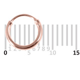 Rose Gold Plated Silver Hoops, Earrings RG-H 9:- Piercing Gauge 0.5mm. Perceived Gauge 1.1mm. Internal Diameter 6mm. (1 PAIR)