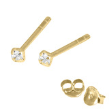 Gold Plated Silver Claw Set Jewelled Studs GP-ST11, 12, 13 - SKU 27452