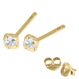 Gold Plated Silver Claw Set Jewelled Studs GP-ST11, 12, 13 - SKU 27453