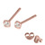Rose Gold Plated Silver Claw Set Jewelled Studs RG-ST11, 12, 13 - SKU 27455