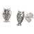 Sterling Silver Owl Stud Earrings ES12 - SKU 27462