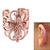 Rose Gold Steel Clip On Ear Cuff - Flower - SKU 27467