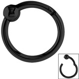 Black Steel Hinged Segment Ring with a Ball (Clicker) - SKU 27512