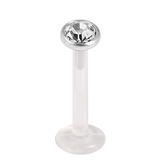 Bioflex Push-fit Labret with Steel Jewelled Disk (4mm Disk) - SKU 27528