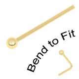 Gold Plated Silver Nose Stud 2.0mm, Pair of studs (GP-ST7)