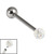 Titanium Internally Threaded Barbells 1.6mm - Smooth Glitzy Ball - SKU 27707