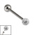 Titanium Internally Threaded Barbells 1.6mm - Smooth Glitzy Ball - SKU 27720