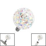 Smooth Glitzy Ball for Internal Thread shafts in 1.6mm. Also fits Dermal Anchor 4mm, Crystal AB