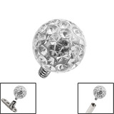 Smooth Glitzy Ball for Internal Thread shafts in 1.6mm. Also fits Dermal Anchor 4mm, Crystal Clear