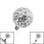 Smooth Glitzy Ball for Internal Thread shafts in 1.6mm. Also fits Dermal Anchor 4mm, Crystal Clear - alternative image