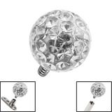 Smooth Glitzy Ball for Internal Thread shafts in 1.6mm. Also fits Dermal Anchor 5mm, Crystal Clear