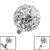 Smooth Glitzy Ball for Internal Thread shafts in 1.6mm. Also fits Dermal Anchor 5mm, Crystal Clear - alternative image