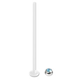 Bioflex Labrets with Titanium Jewelled Balls (formerly PTFE) 1.2mm, 25mm, 3mm, Light Blue.