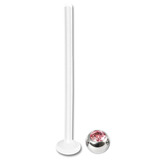 Bioflex Labrets with Titanium Jewelled Balls (formerly PTFE) 1.6mm, 25mm, 4mm, Light Pink.