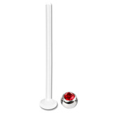 Bioflex Labrets with Titanium Jewelled Balls (formerly PTFE) 1.6mm, 25mm, 4mm, Red.